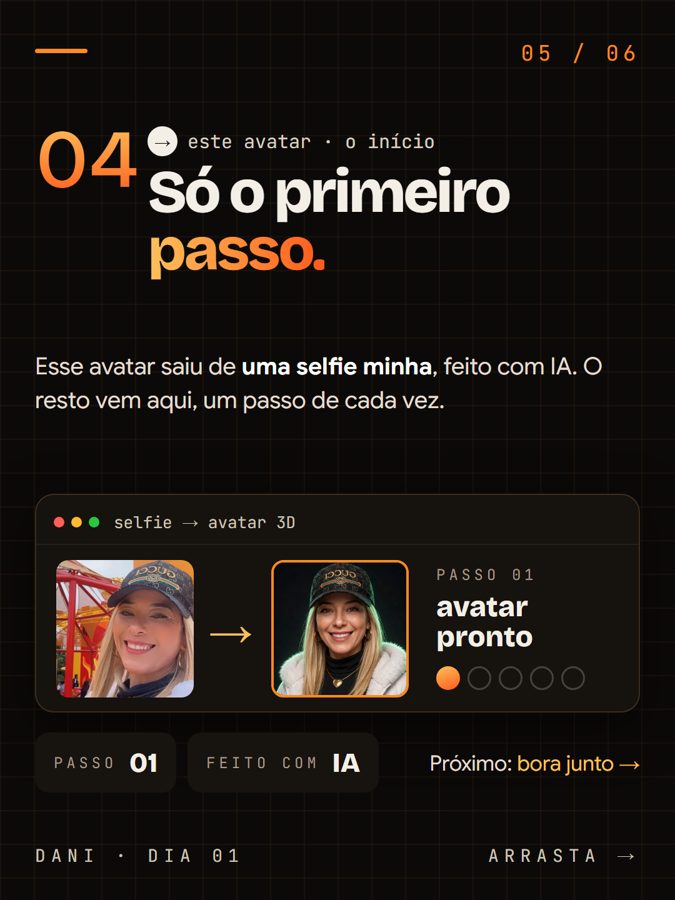 Card do primeiro carrossel da Dani