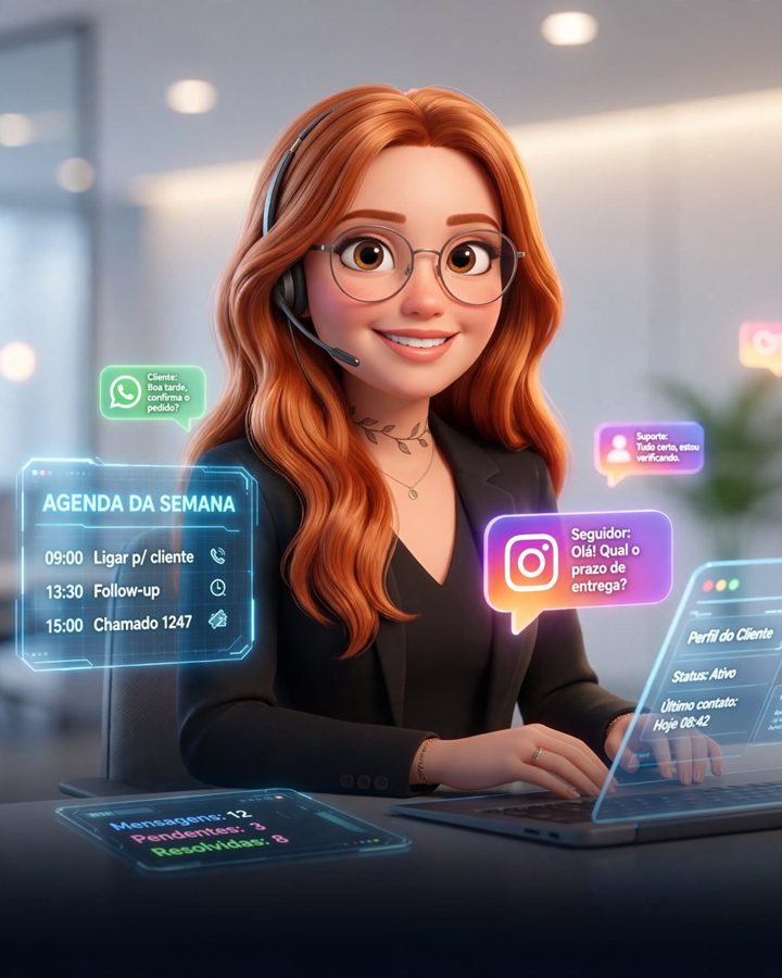 Maya atendendo clientes no WhatsApp